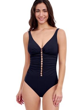 Profile by Gottex Tutti Frutti One Piece Swimsuit Women’s US Size 18 D Cup Beads